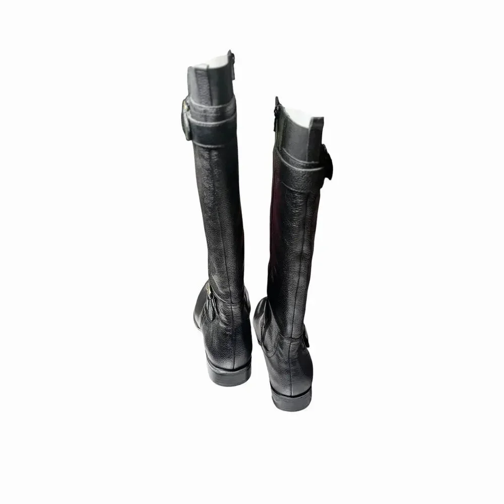 Naturalizer Jean Knee High Boots, Black Leather, Women's 7.5M New Without Tags